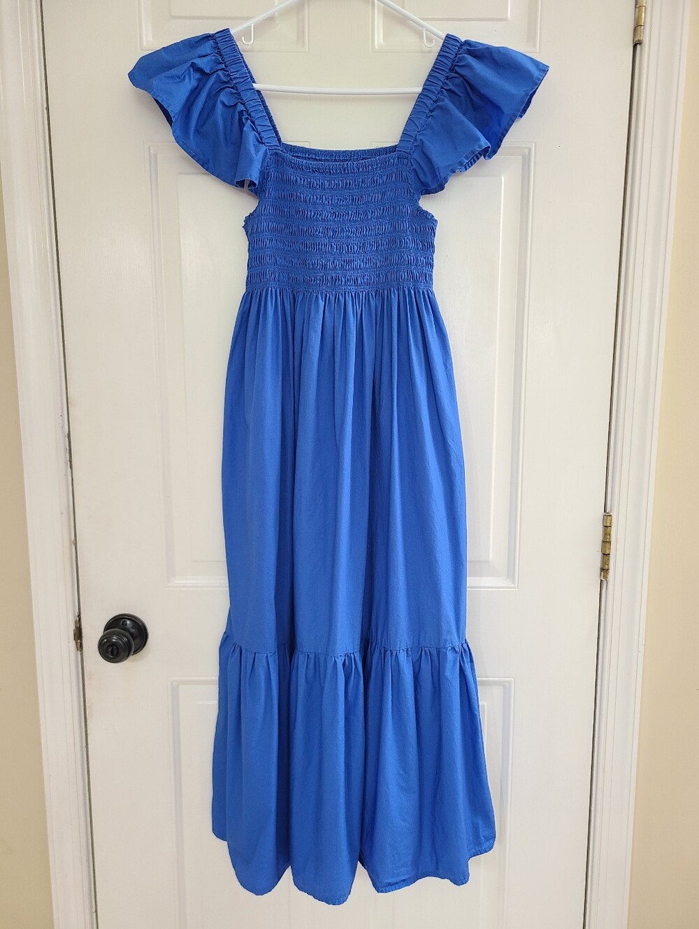 O.P.T. Tuscany Dress Smocked Ruffled Size S Blue